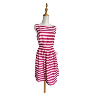 Lilly Pulitzer Sz 6 Dress Pink White Striped Sleeveless 100% Cotton Barbie Core
